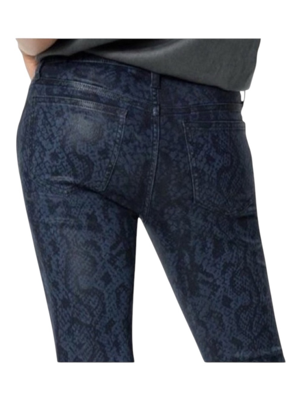 new Joe's Jeans ㋛ Charlie Skinny High Waist Jean ㋛ Coated Navy Python Print ㋛ - Picture 8 of 16